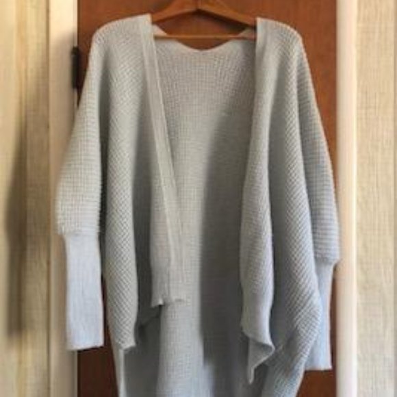 Baby Blue, Oversized, Open Front, Soft, Cocoon Sweater, Size: Small - Picture 1 of 9